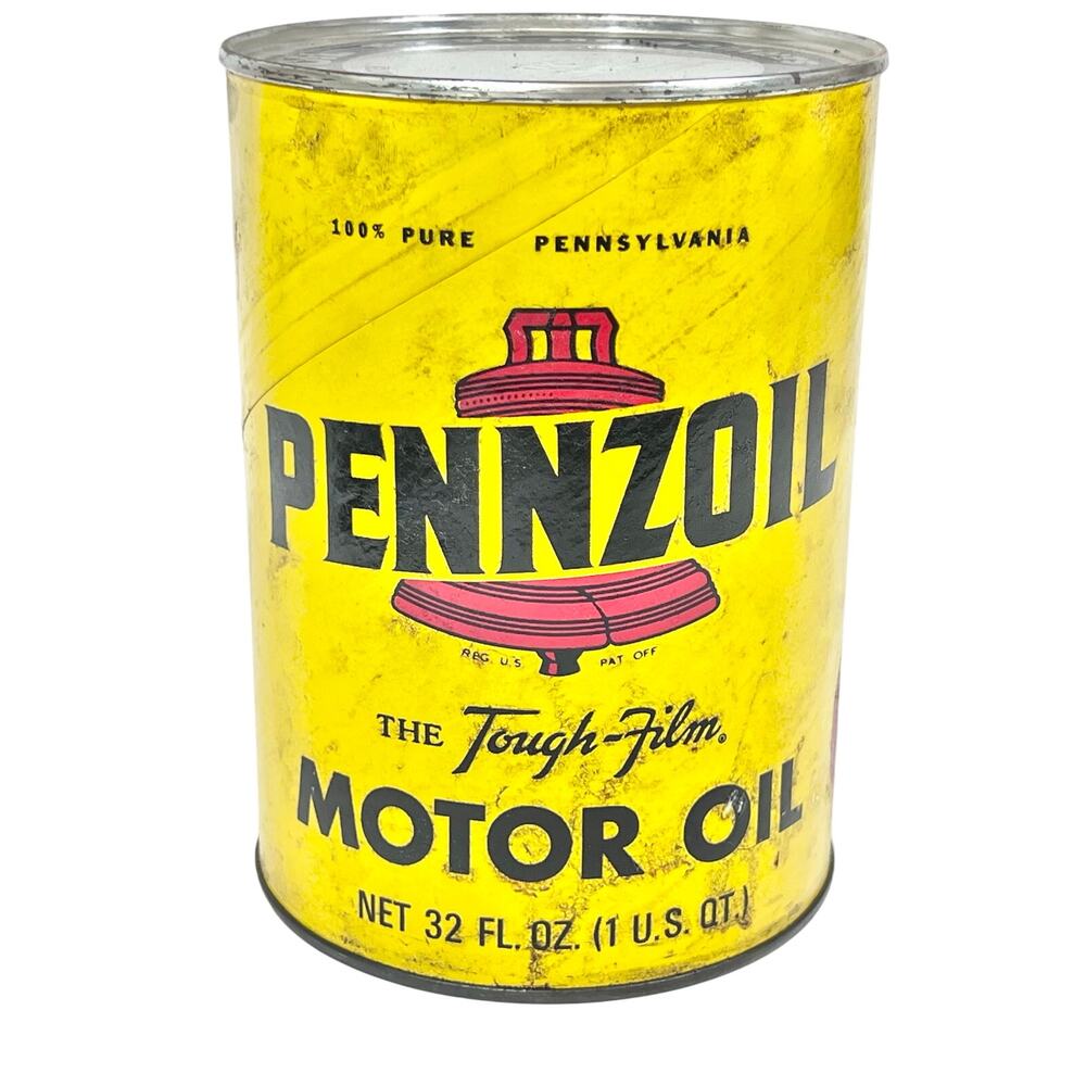 Vintage Pennzoil The Tough-Film Motor Oil 1 Quart Can Full Sealed